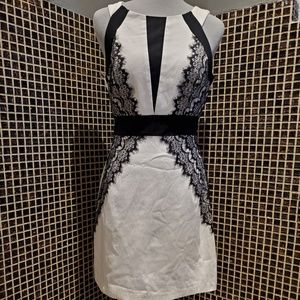Black and White Sleeveless Dress